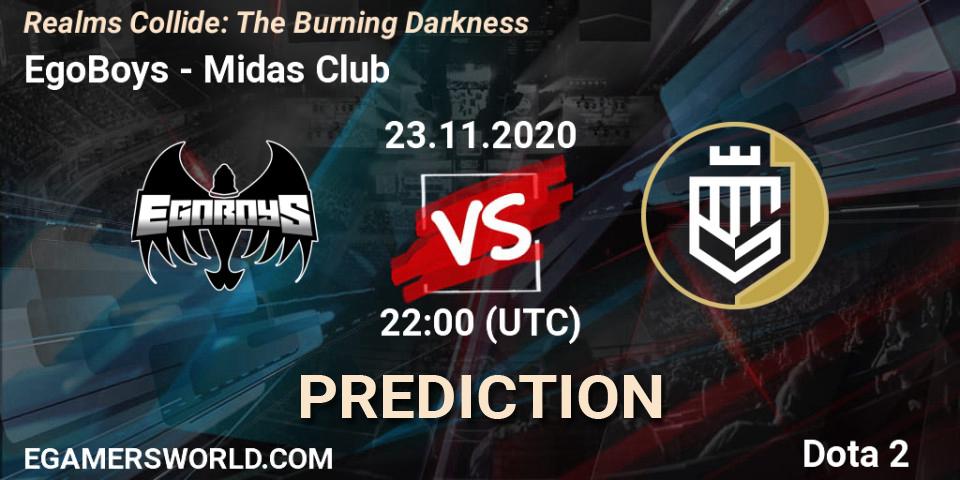 EgoBoys vs Midas Club: Betting TIp, Match Prediction. 23.11.20. Dota 2, Realms Collide: The Burning Darkness