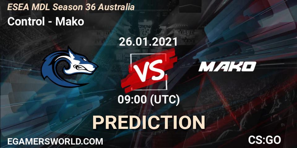 Control vs Mako: Betting TIp, Match Prediction. 26.01.21. CS2 (CS:GO), MDL ESEA Season 36: Australia - Premier Division