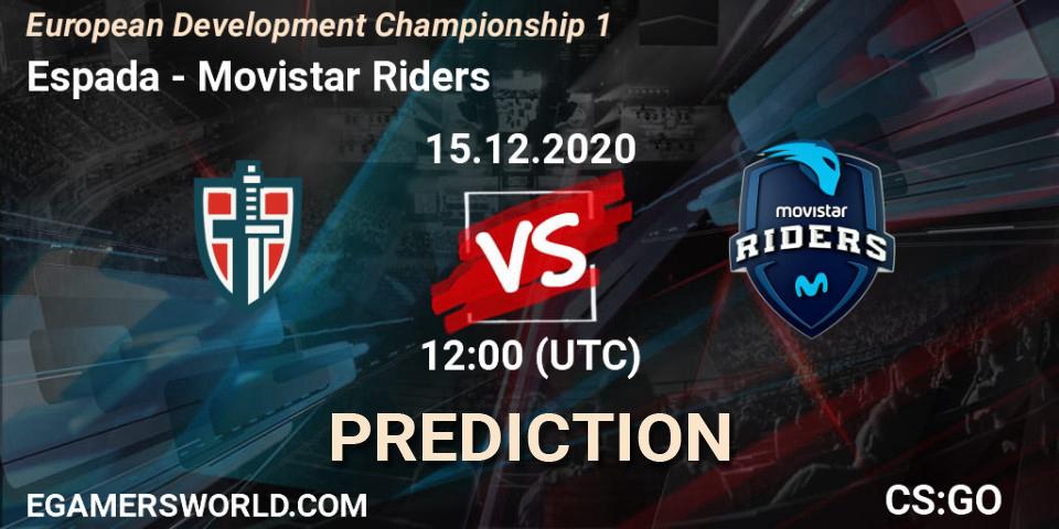 Espada vs Movistar Riders: Betting TIp, Match Prediction. 15.12.20. CS2 (CS:GO), European Development Championship 1