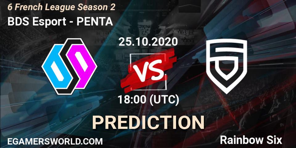 BDS Esport vs PENTA: Betting TIp, Match Prediction. 25.10.20. Rainbow Six, 6 French League Season 2 