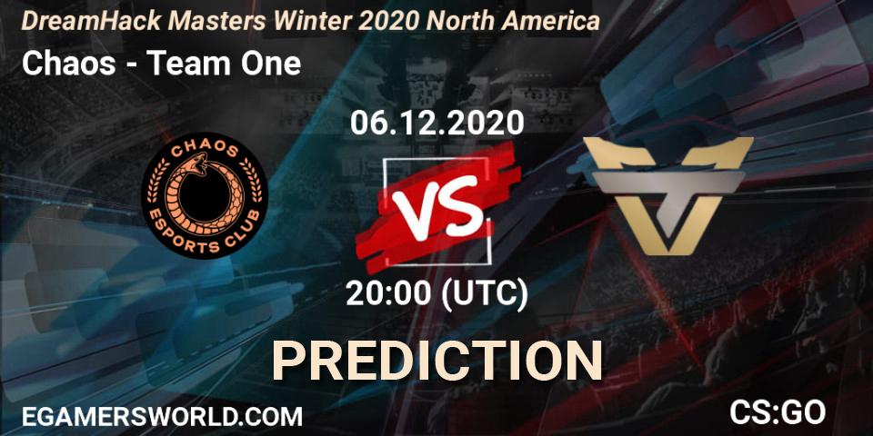 Chaos vs Team One: Betting TIp, Match Prediction. 06.12.20. CS2 (CS:GO), DreamHack Masters Winter 2020 North America