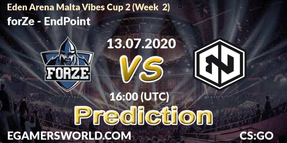 forZe vs EndPoint: Betting TIp, Match Prediction. 13.07.20. CS2 (CS:GO), Eden Arena Malta Vibes Cup 2 (Week 2)