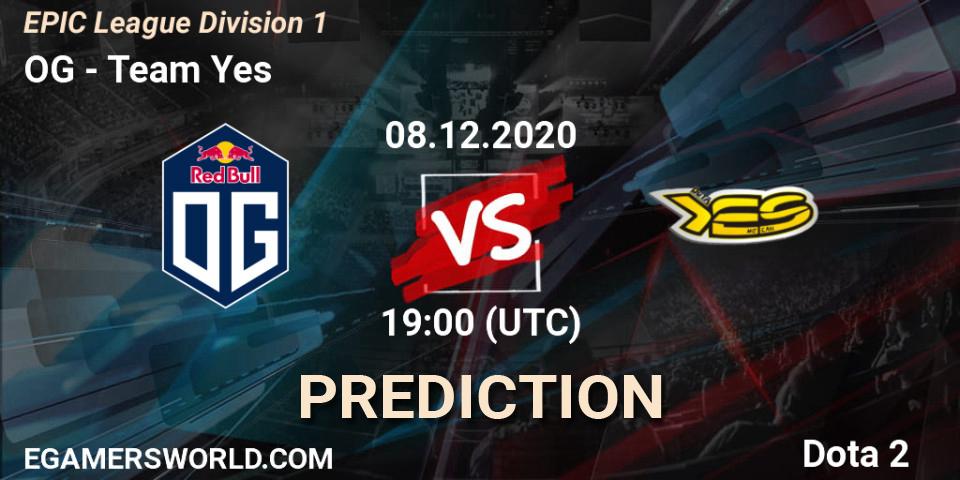 OG vs Team Yes: Betting TIp, Match Prediction. 08.12.20. Dota 2, EPIC League Division 1