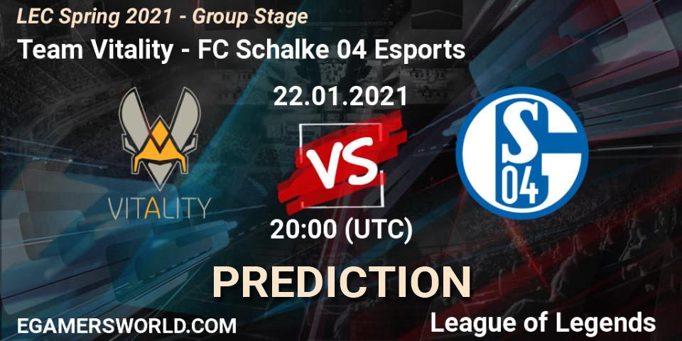Team Vitality vs FC Schalke 04 Esports: Betting TIp, Match Prediction. 22.01.21. LoL, LEC Spring 2021 - Group Stage