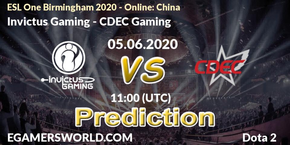 Invictus Gaming vs CDEC Gaming: Betting TIp, Match Prediction. 05.06.20. Dota 2, ESL One Birmingham 2020 - Online: China