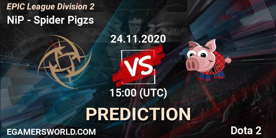 NiP vs Spider Pigzs: Betting TIp, Match Prediction. 24.11.20. Dota 2, EPIC League Division 2
