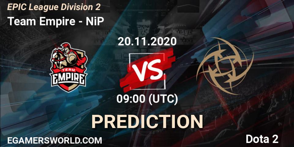 Team Empire vs NiP: Betting TIp, Match Prediction. 20.11.20. Dota 2, EPIC League Division 2