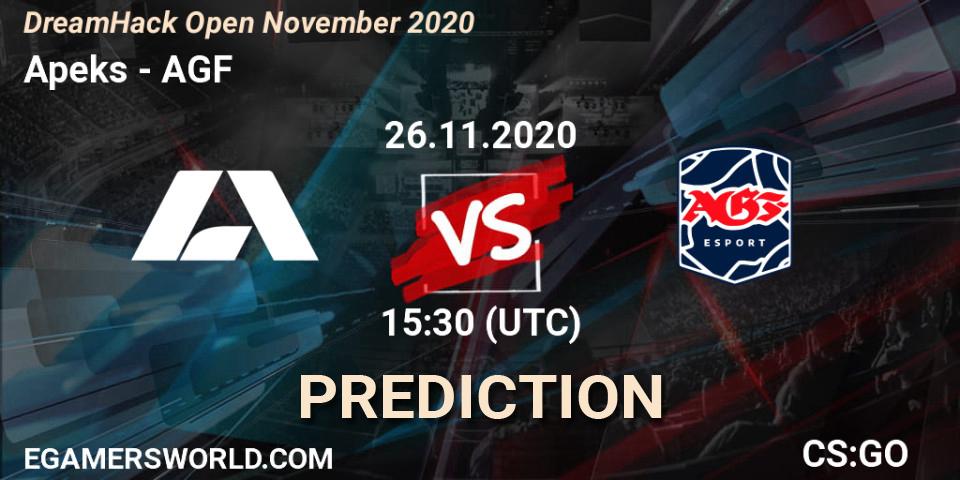 Apeks vs AGF: Betting TIp, Match Prediction. 26.11.20. CS2 (CS:GO), DreamHack Open November 2020