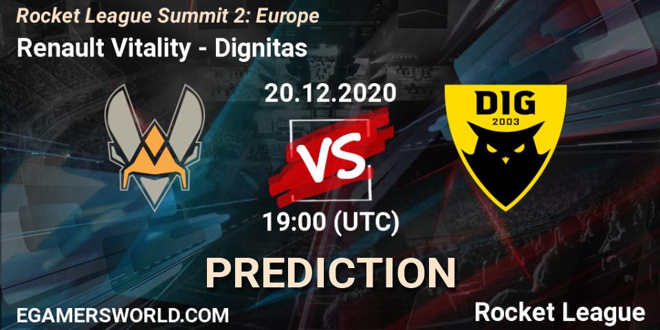 Renault Vitality vs Dignitas: Betting TIp, Match Prediction. 20.12.20. Rocket League, Rocket League Summit 2: Europe