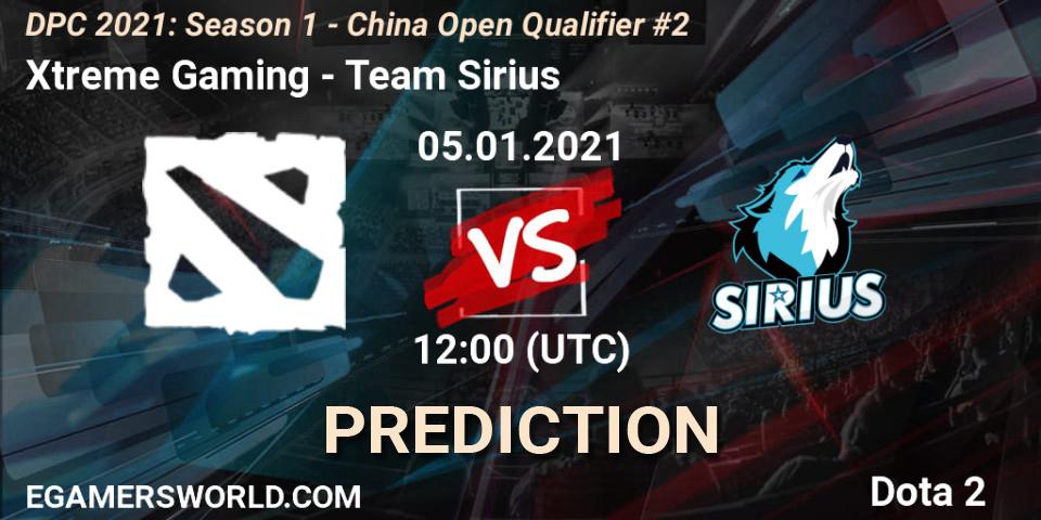 Xtreme Gaming vs Team Sirius: Betting TIp, Match Prediction. 05.01.21. Dota 2, DPC 2021: Season 1 - China Open Qualifier #2