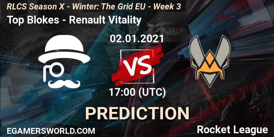 Top Blokes vs Renault Vitality: Betting TIp, Match Prediction. 02.01.21. Rocket League, RLCS Season X - Winter: The Grid EU - Week 3