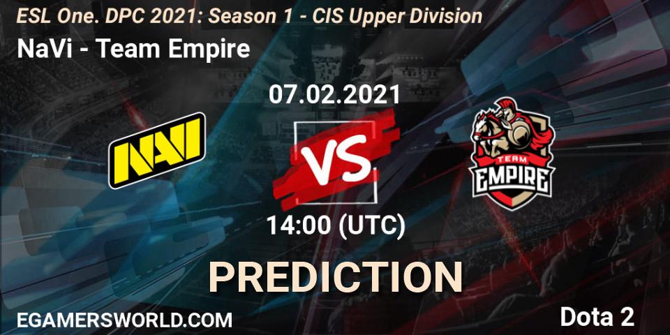 NaVi vs Team Empire: Betting TIp, Match Prediction. 07.02.21. Dota 2, ESL One. DPC 2021: Season 1 - CIS Upper Division