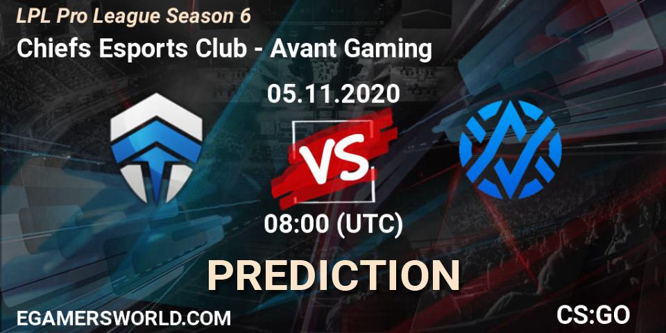 Chiefs Esports Club vs Avant Gaming: Betting TIp, Match Prediction. 05.11.20. CS2 (CS:GO), LPL Pro League Season 6