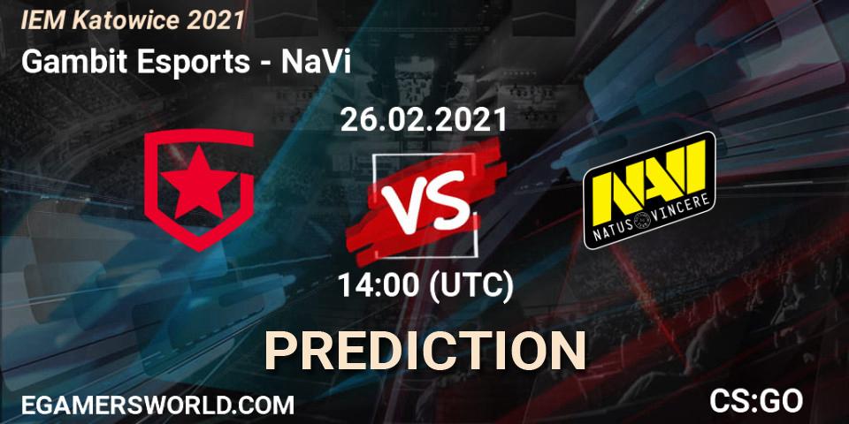 Gambit Esports vs NaVi: Betting TIp, Match Prediction. 26.02.21. CS2 (CS:GO), IEM Katowice 2021