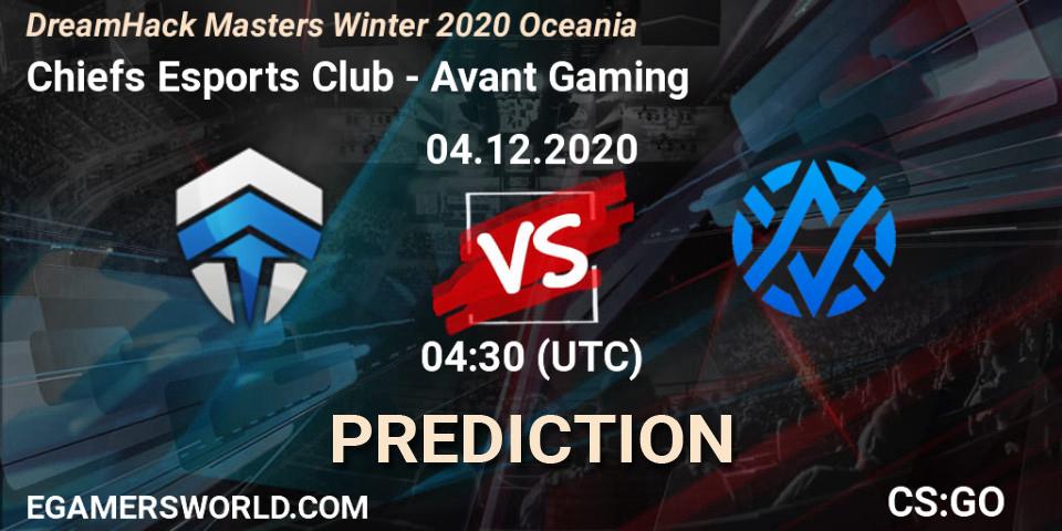 Chiefs Esports Club vs Avant Gaming: Betting TIp, Match Prediction. 04.12.20. CS2 (CS:GO), DreamHack Masters Winter 2020 Oceania