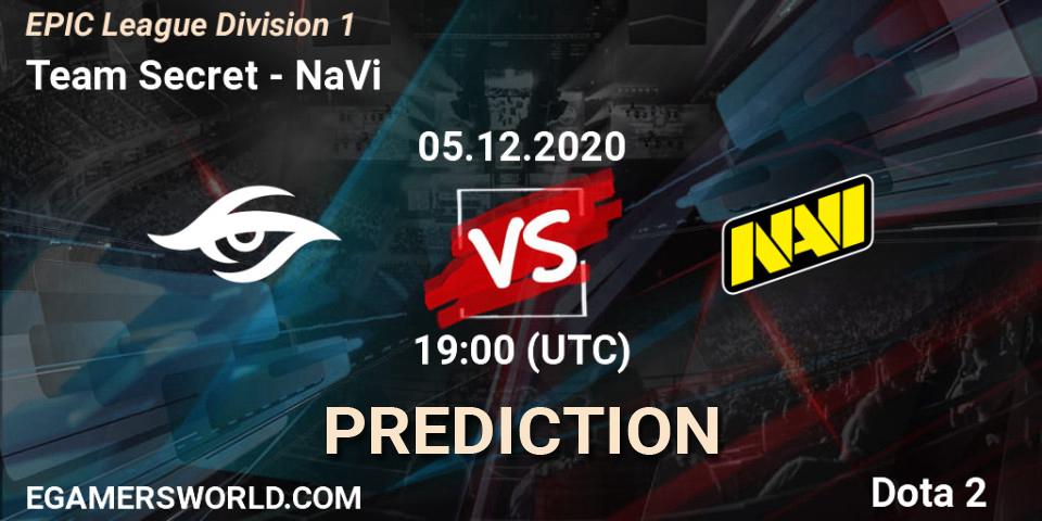 Team Secret vs NaVi: Betting TIp, Match Prediction. 05.12.20. Dota 2, EPIC League Division 1