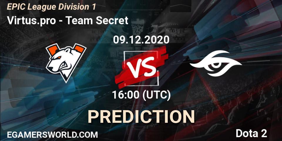 Virtus.pro vs Team Secret: Betting TIp, Match Prediction. 09.12.20. Dota 2, EPIC League Division 1