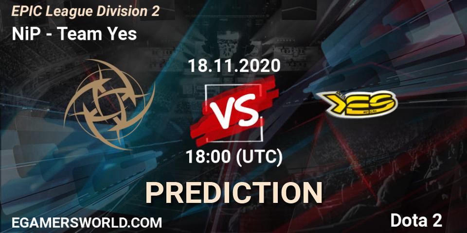 NiP vs Team Yes: Betting TIp, Match Prediction. 18.11.20. Dota 2, EPIC League Division 2