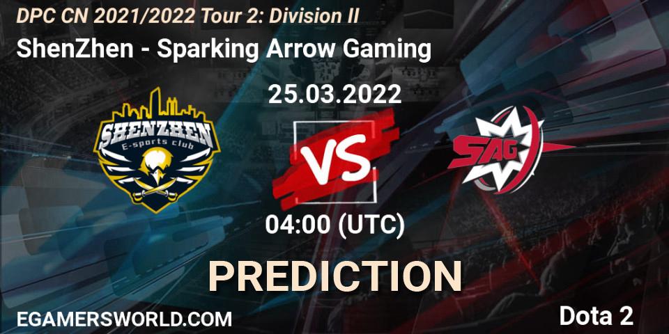 ShenZhen vs Sparking Arrow Gaming: Betting TIp, Match Prediction. 25.03.22. Dota 2, DPC 2021/2022 Tour 2: CN Division II (Lower)