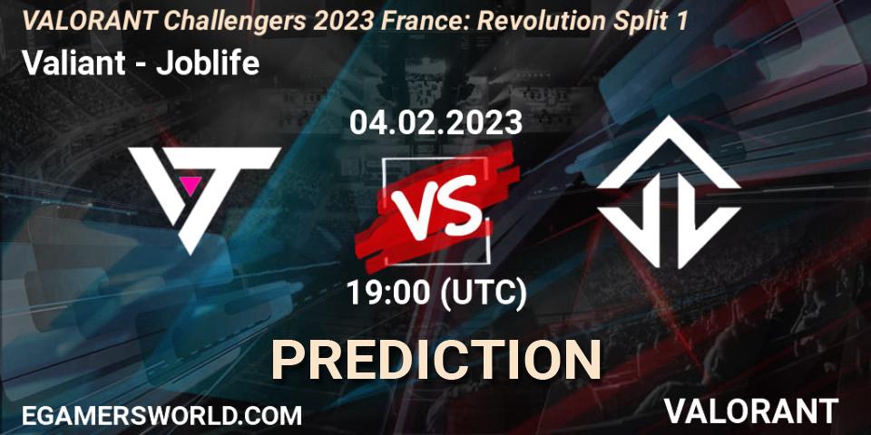 Valiant vs Joblife: Betting TIp, Match Prediction. 04.02.23. VALORANT, VALORANT Challengers 2023 France: Revolution Split 1