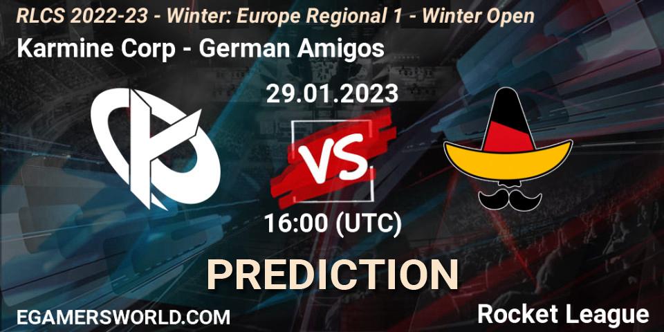 Karmine Corp vs German Amigos: Betting TIp, Match Prediction. 29.01.23. Rocket League, RLCS 2022-23 - Winter: Europe Regional 1 - Winter Open