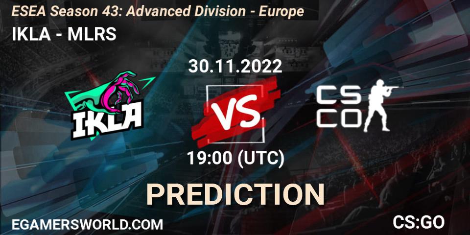 IKLA vs MLRS: Betting TIp, Match Prediction. 30.11.22. CS2 (CS:GO), ESEA Season 43: Advanced Division - Europe