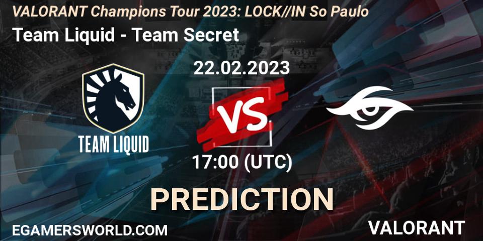Team Liquid vs Team Secret: Betting TIp, Match Prediction. 22.02.23. VALORANT, VALORANT Champions Tour 2023: LOCK//IN São Paulo
