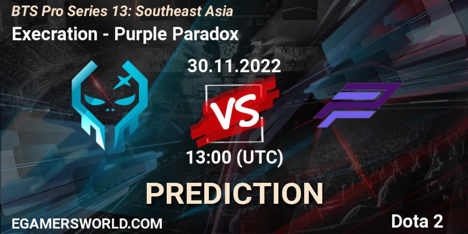 Execration vs Purple Paradox: Betting TIp, Match Prediction. 30.11.22. Dota 2, BTS Pro Series 13: Southeast Asia