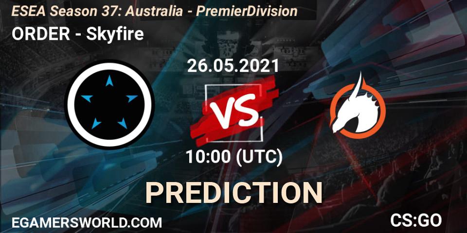 ORDER vs Skyfire: Betting TIp, Match Prediction. 08.06.21. CS2 (CS:GO), ESEA Season 37: Australia - Premier Division