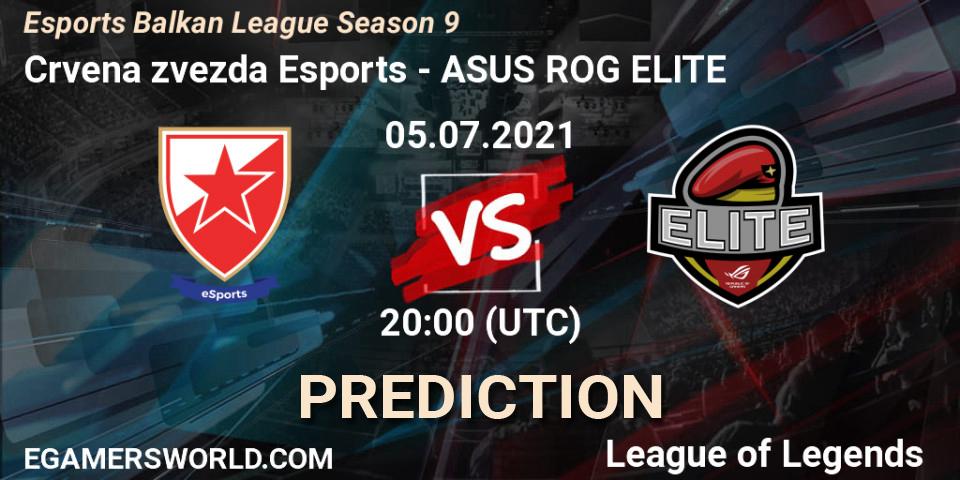 Crvena zvezda Esports vs ASUS ROG ELITE: Betting TIp, Match Prediction. 05.07.21. LoL, Esports Balkan League Season 9