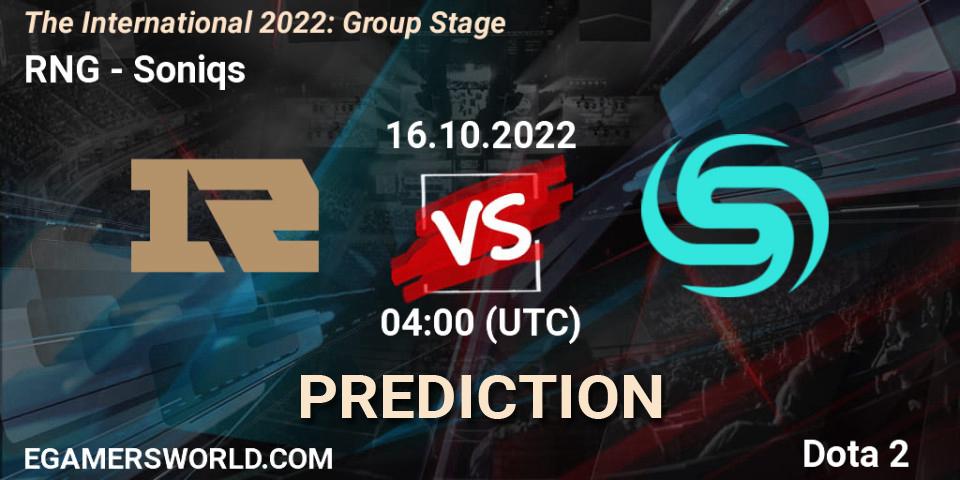 RNG vs Soniqs: Betting TIp, Match Prediction. 16.10.22. Dota 2, The International 2022: Group Stage