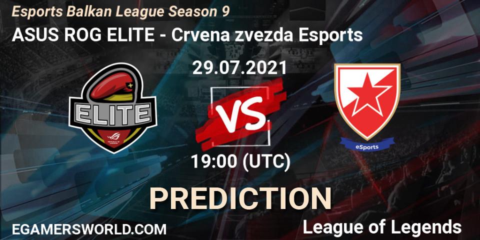 ASUS ROG ELITE vs Crvena zvezda Esports: Betting TIp, Match Prediction. 29.07.21. LoL, Esports Balkan League Season 9