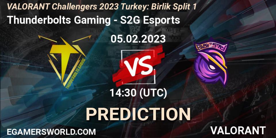 Thunderbolts Gaming vs S2G Esports: Betting TIp, Match Prediction. 05.02.23. VALORANT, VALORANT Challengers 2023 Turkey: Birlik Split 1