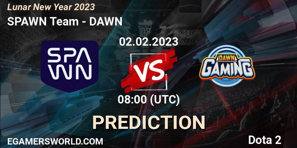 SPAWN Team vs DAWN: Betting TIp, Match Prediction. 02.02.23. Dota 2, Lunar New Year 2023