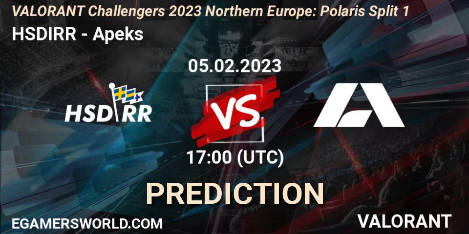 HSDIRR vs Apeks: Betting TIp, Match Prediction. 05.02.23. VALORANT, VALORANT Challengers 2023 Northern Europe: Polaris Split 1