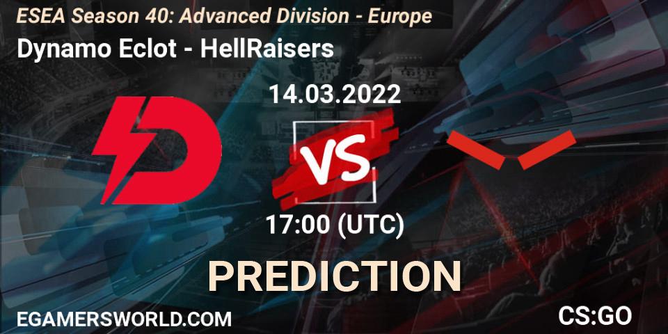 Dynamo Eclot vs HellRaisers: Betting TIp, Match Prediction. 14.03.22. CS2 (CS:GO), ESEA Season 40: Advanced Division - Europe