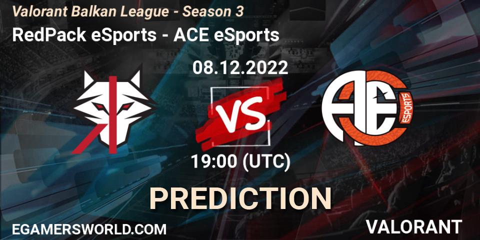 RedPack eSports vs ACE eSports: Betting TIp, Match Prediction. 08.12.22. VALORANT, Valorant Balkan League - Season 3