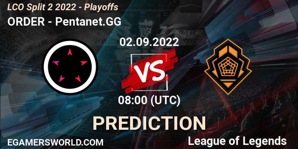 ORDER vs Pentanet.GG: Betting TIp, Match Prediction. 02.09.22. LoL, LCO Split 2 2022 - Playoffs