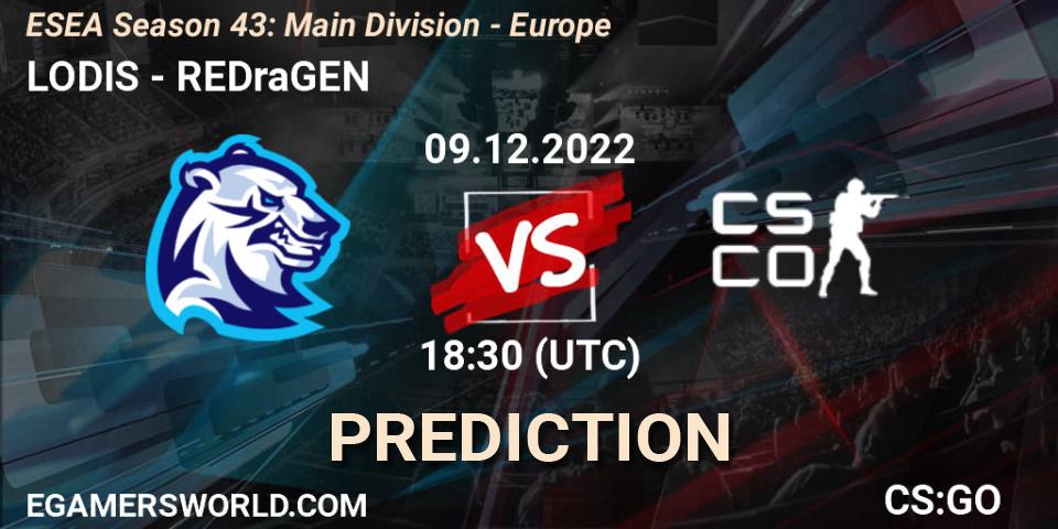 LODIS vs REDraGEN: Betting TIp, Match Prediction. 09.12.22. CS2 (CS:GO), ESEA Season 43: Main Division - Europe