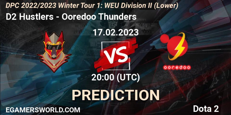 D2 Hustlers vs Ooredoo Thunders: Betting TIp, Match Prediction. 17.02.23. Dota 2, DPC 2022/2023 Winter Tour 1: WEU Division II (Lower)