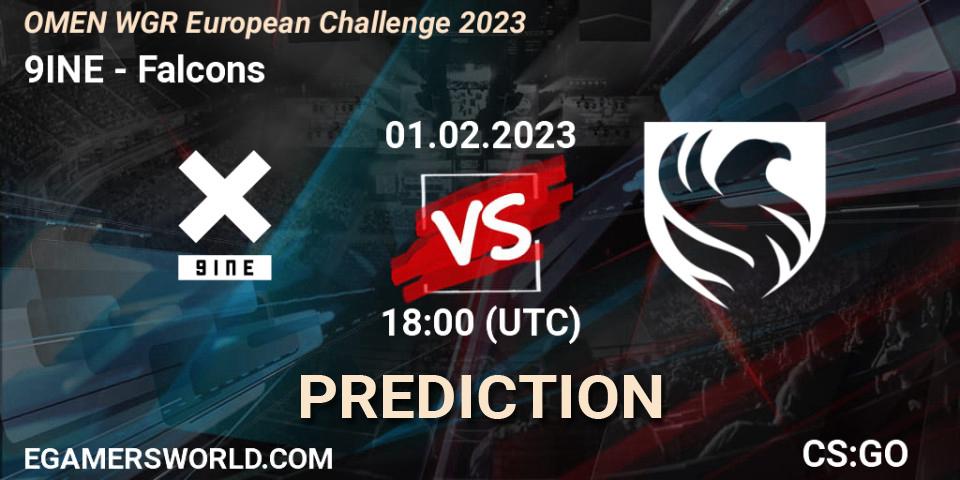 9INE vs Falcons: Betting TIp, Match Prediction. 11.02.23. CS2 (CS:GO), OMEN WGR European Challenge 2023