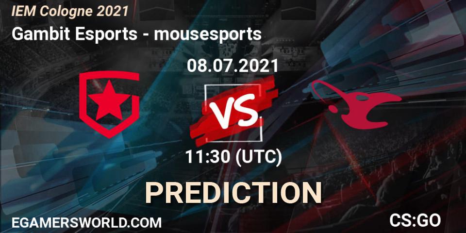 Gambit Esports vs mousesports: Betting TIp, Match Prediction. 08.07.21. CS2 (CS:GO), IEM Cologne 2021