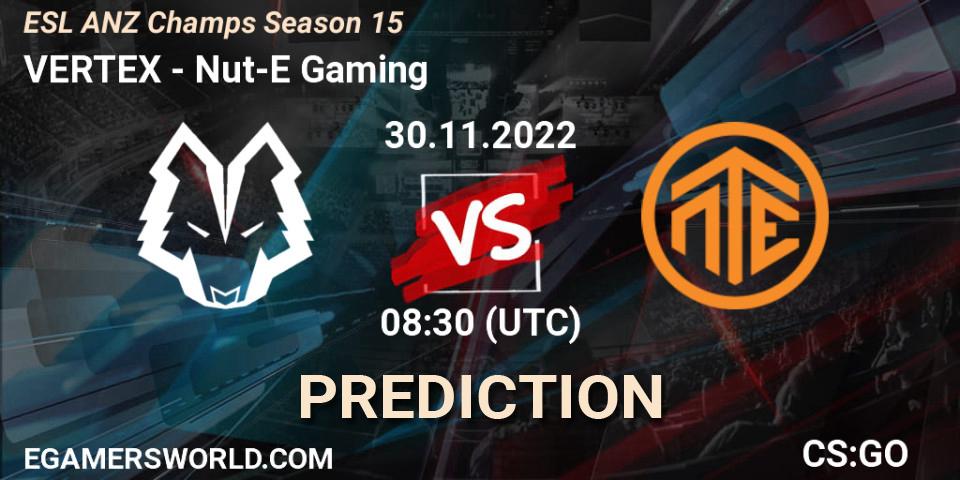 VERTEX vs Nut-E Gaming: Betting TIp, Match Prediction. 30.11.22. CS2 (CS:GO), ESL ANZ Champs Season 15