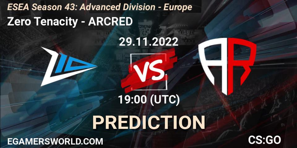 Zero Tenacity vs ARCRED: Betting TIp, Match Prediction. 29.11.22. CS2 (CS:GO), ESEA Season 43: Advanced Division - Europe
