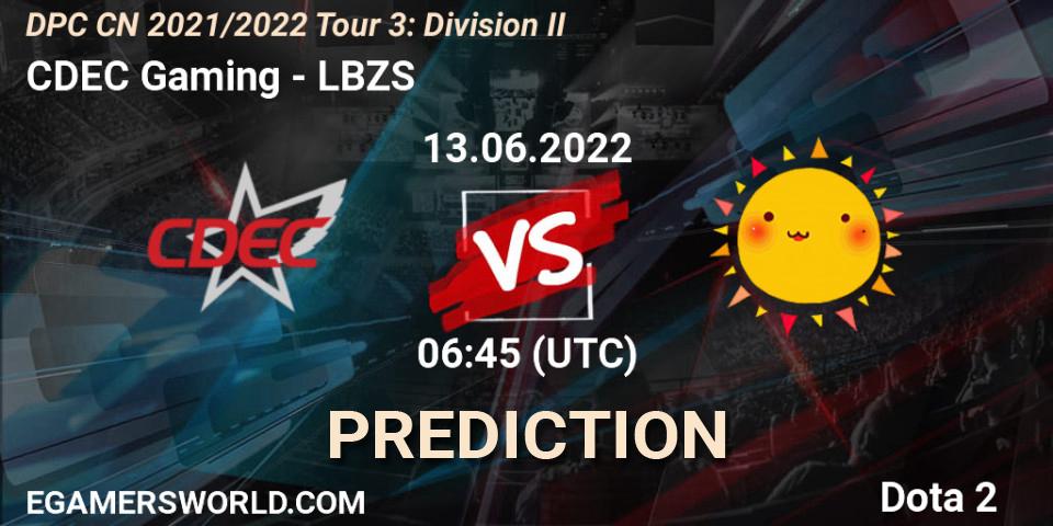 CDEC Gaming vs LBZS: Betting TIp, Match Prediction. 13.06.22. Dota 2, DPC CN 2021/2022 Tour 3: Division II