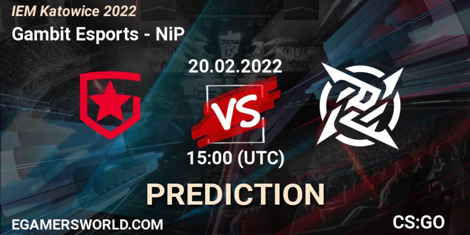 Gambit Esports vs NiP: Betting TIp, Match Prediction. 20.02.22. CS2 (CS:GO), IEM Katowice 2022