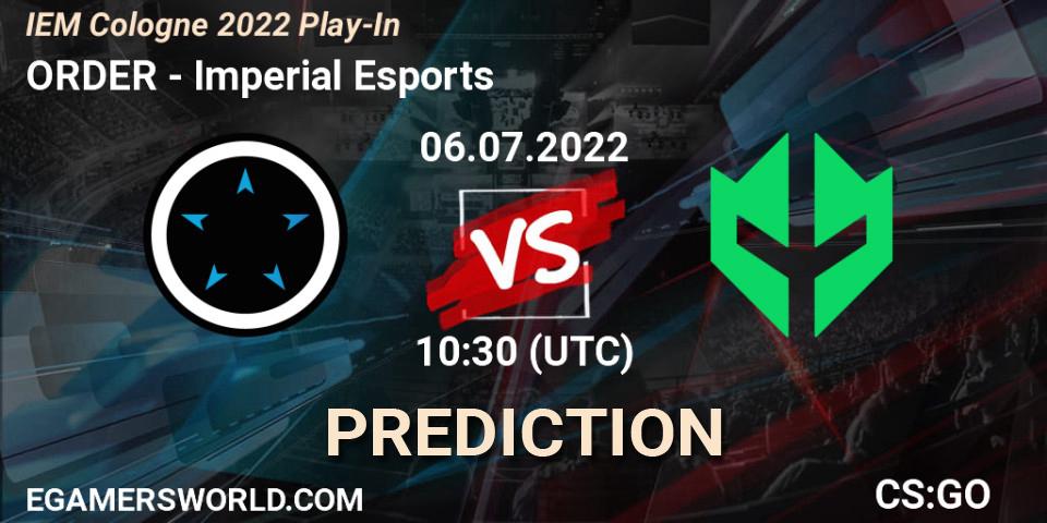 ORDER vs Imperial Esports: Betting TIp, Match Prediction. 06.07.22. CS2 (CS:GO), IEM Cologne 2022 Play-In