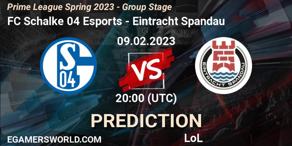 FC Schalke 04 Esports vs Eintracht Spandau: Betting TIp, Match Prediction. 09.02.23. LoL, Prime League Spring 2023 - Group Stage