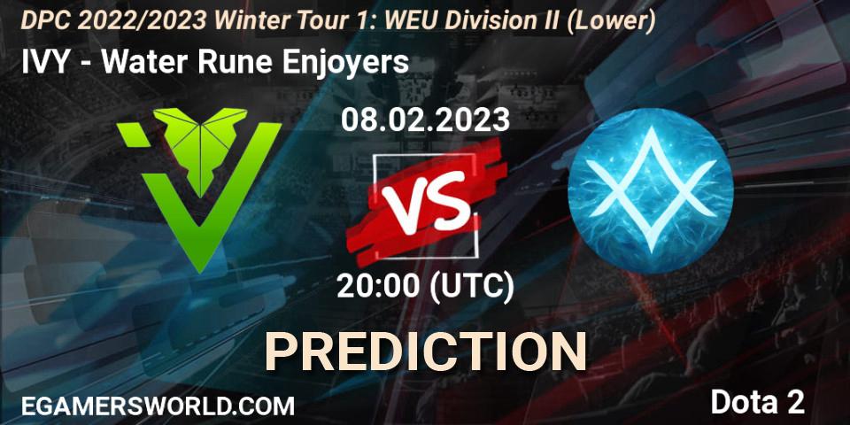 IVY vs Water Rune Enjoyers: Betting TIp, Match Prediction. 08.02.23. Dota 2, DPC 2022/2023 Winter Tour 1: WEU Division II (Lower)