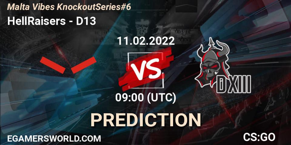 HellRaisers vs D13: Betting TIp, Match Prediction. 11.02.22. CS2 (CS:GO), Malta Vibes Knockout Series #6